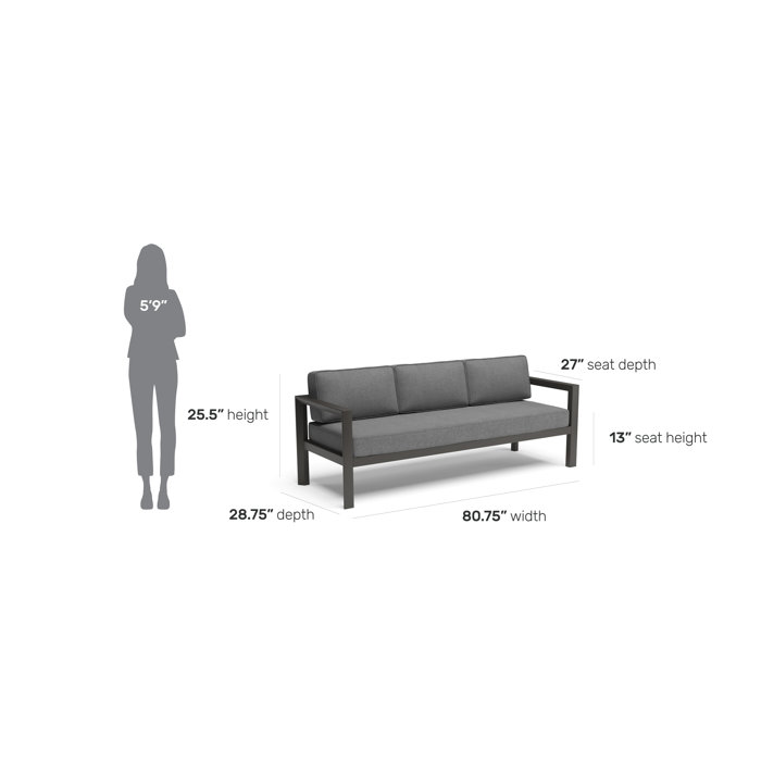 Greyson 80.75'' Metal Outdoor Sofa & Reviews Joss & Main